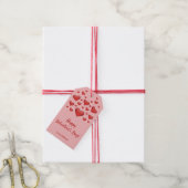 Rode harten Fijne Valentijnsdag & aangepaste tekst Cadeaulabel (Met Touw)