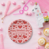Rode harten Fijne Valentijnsdag & aangepaste tekst Papieren Bordje (Feest)
