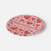 Rode harten Fijne Valentijnsdag & aangepaste tekst Papieren Bordje (Gekanteld)