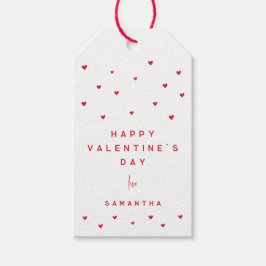 Rode harten Fijne Valentijnsdag  Cadeaulabel