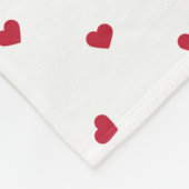 Rode harten fleece deken (Hoek)