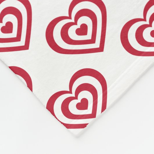 Rode harten fleece deken (Hoek)