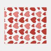 Rode harten fleece deken (Voorkant (Horizontaal))