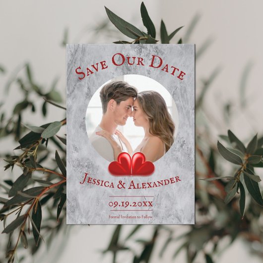 Rode Harten Foto Bewaar de Datum Save The Date