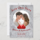 Rode Harten Foto Bewaar de Datum Save The Date (Voorkant)