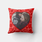 Rode harten foto grens kussen (Achterkant)