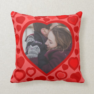 Rode harten foto grens kussen