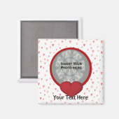 Rode harten foto magneet (Voorkant / Achterkant)