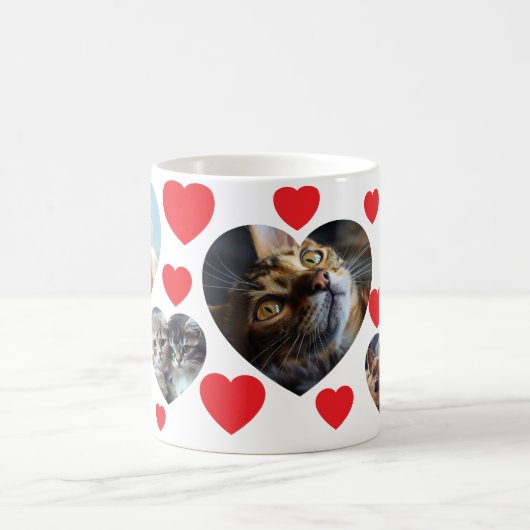 Rode harten & foto's voor dierenliefhebbers koffiemok (Center)