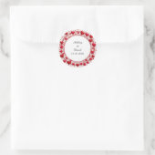 Rode harten frame ronde sticker (Tas)