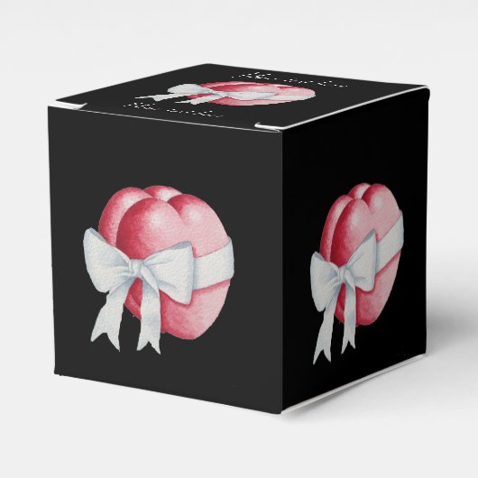 rode harten gebonden aan een bruiloft met witte bo bedankdoosjes (Voorkant Zijde)