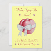 rode harten gebonden aan  witte boog voor bruiloft kaart (Voorkant)