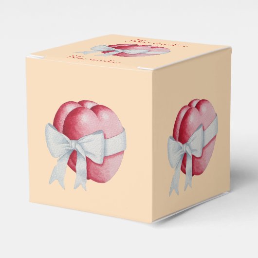 Rode harten gebonden met wit lint voor bruiloften bedankdoosjes (Voorkant Zijde)