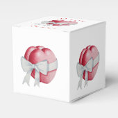 Rode harten gebonden met wit lint voor bruiloften bedankdoosjes (Voorkant Zijde)