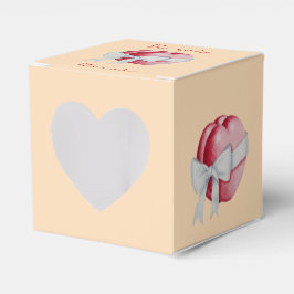 Rode harten gebonden met wit lint voor bruiloften bedankdoosjes