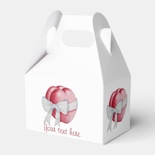 Rode harten gebonden met wit lint voor bruiloften bedankdoosjes (Voorkant Zijde)