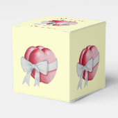 Rode harten gebonden met witte bogen voor bruiloft bedankdoosjes (Voorkant Zijde)