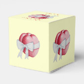 Rode harten gebonden met witte bogen voor bruiloft bedankdoosjes (Achterkant)