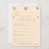 Rode harten gebonden met witte boog unieke bruilof kaart (Achterkant)