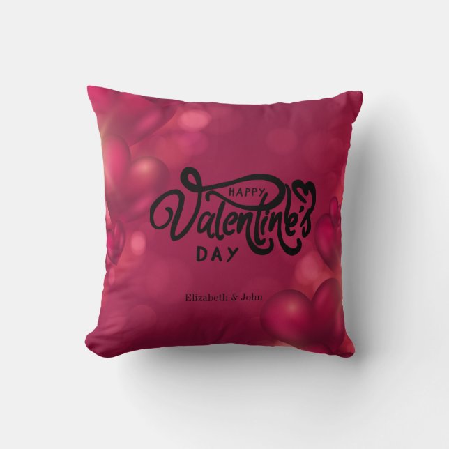 Rode harten Gelukkige Valentijnsdag Kussen (Voorkant)