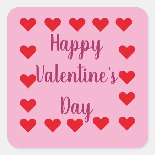 RODE HARTEN GELUKKIGE VALENTIJNsdag Sticker (Voorkant)