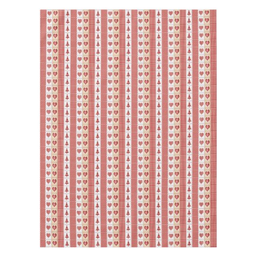 Rode harten, geruit, Kerstbomen Landelijk Tafelkleed (Voorkant)