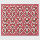 Rode harten geschetst in Botten met schedels in he Cadeaupapier (Vlak)