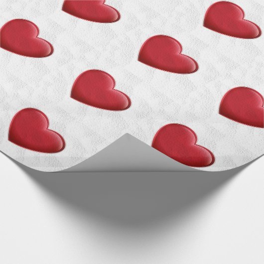 Rode harten grijs Pop kunst liefde wrapping papier (Hoek)