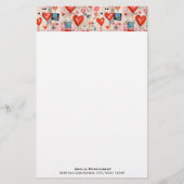 Rode harten grillige liefde patroon briefpapier (Voorkant)