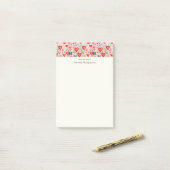 Rode harten grillige liefde patroon post-it® notes (Op bureau)