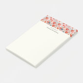 Rode harten grillige liefde patroon post-it® notes (Schuin)