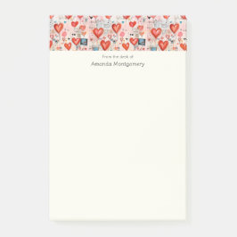 Rode harten grillige liefde patroon post-it® notes