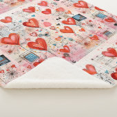Rode harten grillige liefde patroon sherpa deken (3/4)