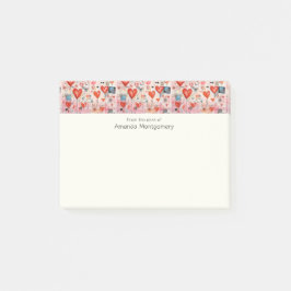 Rode harten grillige liefdespatroon post-it® notes