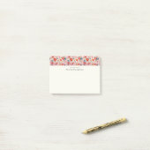 Rode harten grillige liefdespatroon post-it® notes (Op bureau)