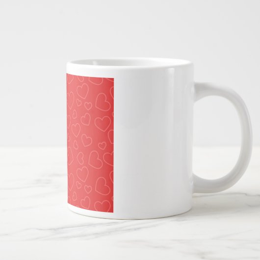 Rode harten grote koffiekop (Rechts)