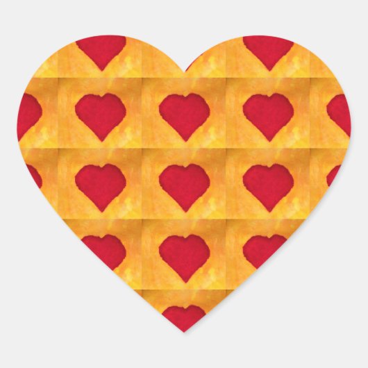 Rode harten hart sticker (Voorkant)