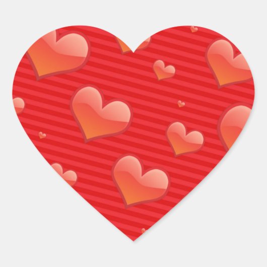 Rode harten. hart sticker (Voorkant)