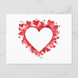 Rode harten Hart vormen Liefde symbolen Romantisch Feestdagenkaart