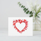 Rode harten Hart vormen Liefde symbolen Romantisch Feestdagenkaart (Staand voorkant)
