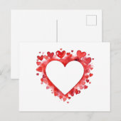 Rode harten Hart vormen Liefde symbolen Romantisch Feestdagenkaart (Voorkant / Achterkant)