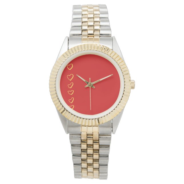 Rode harten horloge (Voorkant)