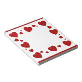 Rode harten houden van groot notitieblok (Schuin)