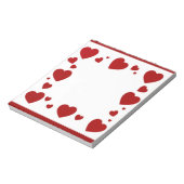 Rode harten houden van groot notitieblok (Linkerzijde)