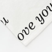 Rode harten houden van je meer monogram fleece deken (Hoek)