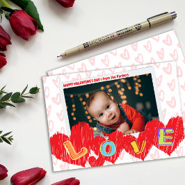 Rode harten houden van Kinder Valentijn fotokaart Kaart