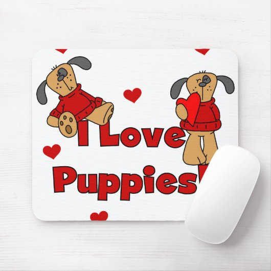 Rode Harten I het Puppy van de Liefde Muismat (Met muis)