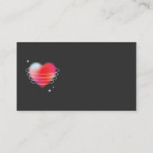 Rode harten in een rij, mooie romantische hartritm visitekaartje (Achterkant)