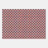 Rode harten in vierkanten patroon Valentijnsdag Inpakpapier Vel (Voorkant)