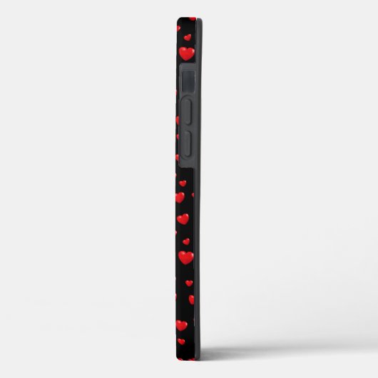 rode harten in zwart Case-Mate iPhone case (Achterkant / Links)
